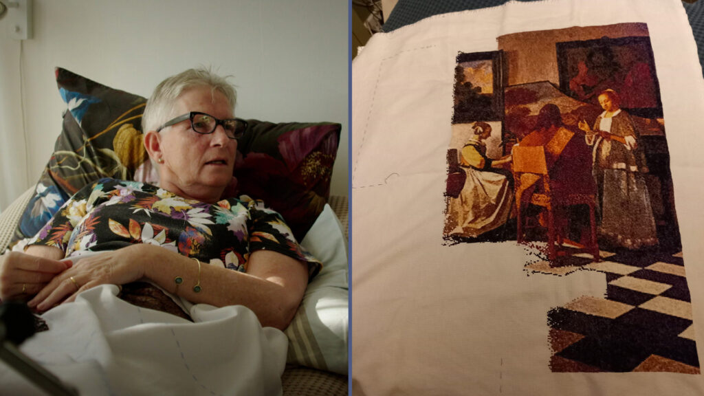 Hoe is het met het borduurwerk van Het Concert uit De Nieuwe Vermeer?