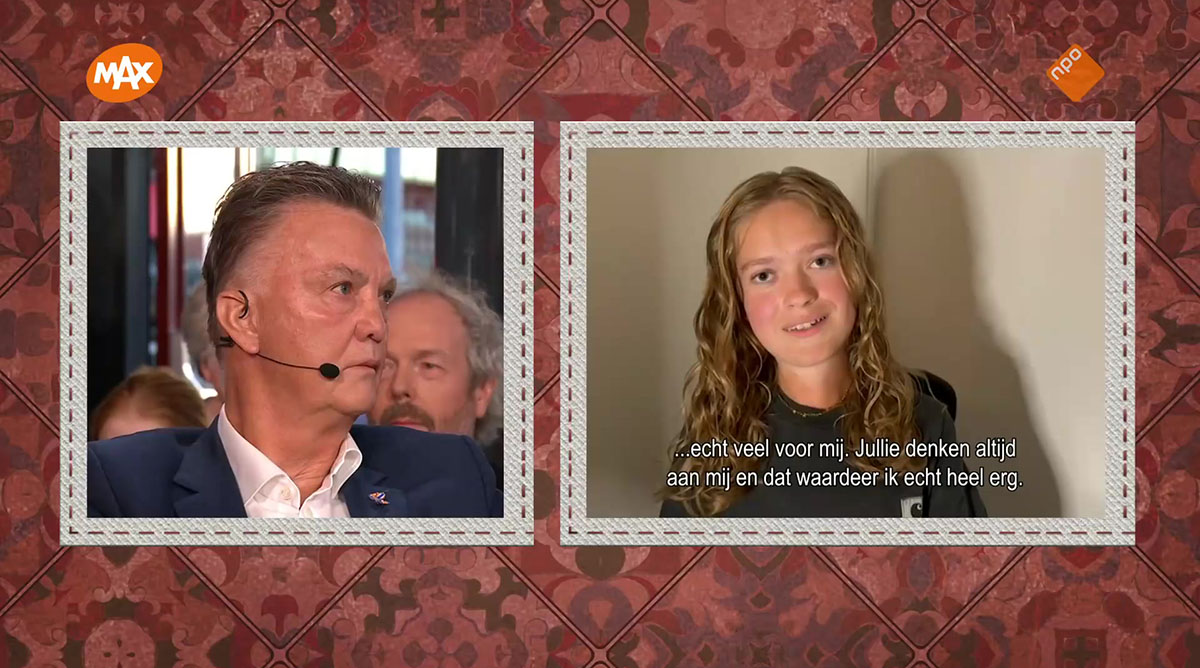 Spieren voor Spieren-ambassadeur Louis van Gaal geëmotioneerd door boodschap van '6e kleinkind' Coco