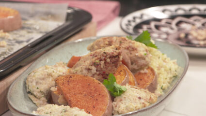 Kook mee met MAX: viskibbeh met geroosterde pompoen