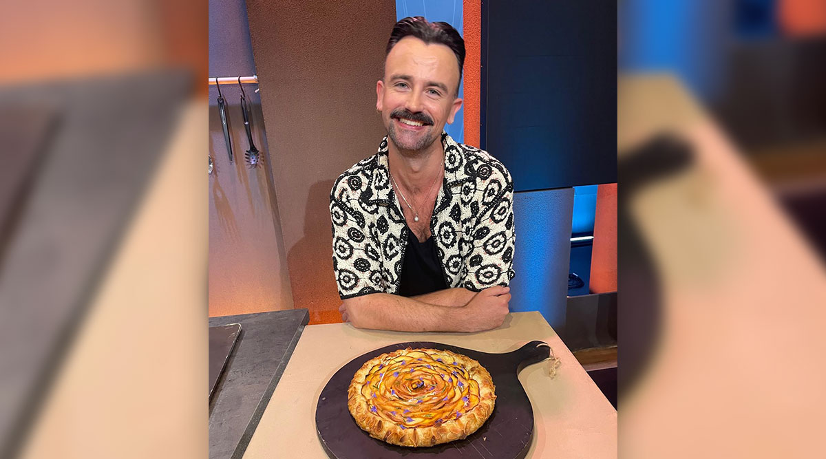 Christiaan de Vries met zijn perzik-geitenkaasgalette.