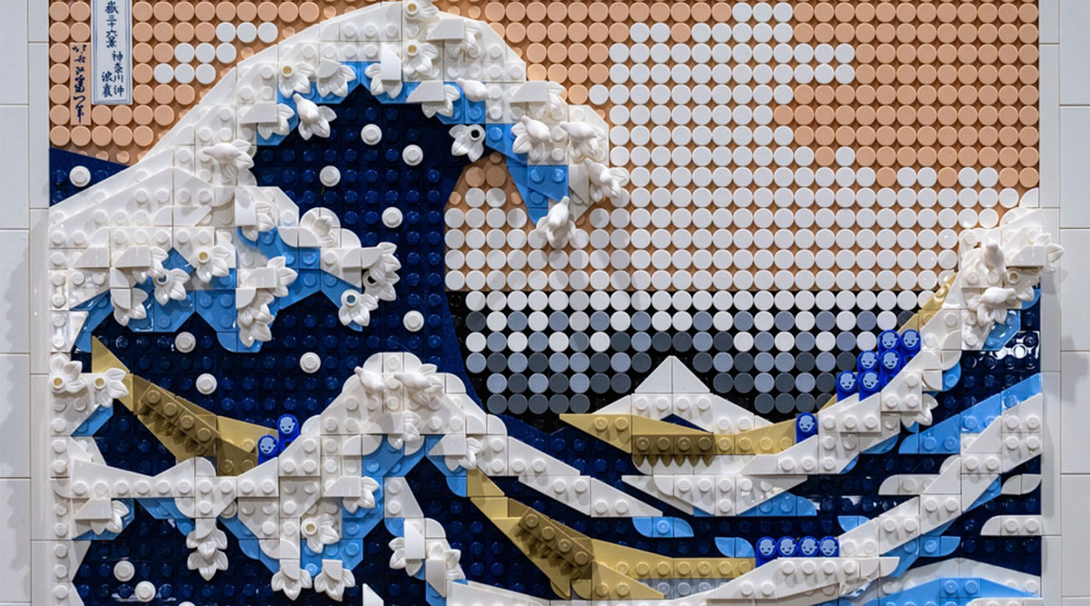 Puzzel Hokusai golf van LEGO