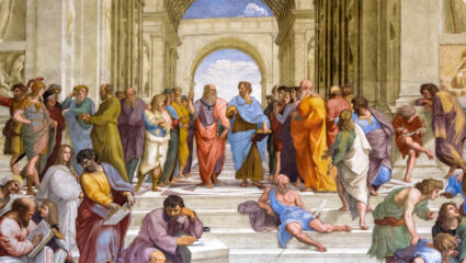 Een beroemde fresco van Raffaello Sanzio.