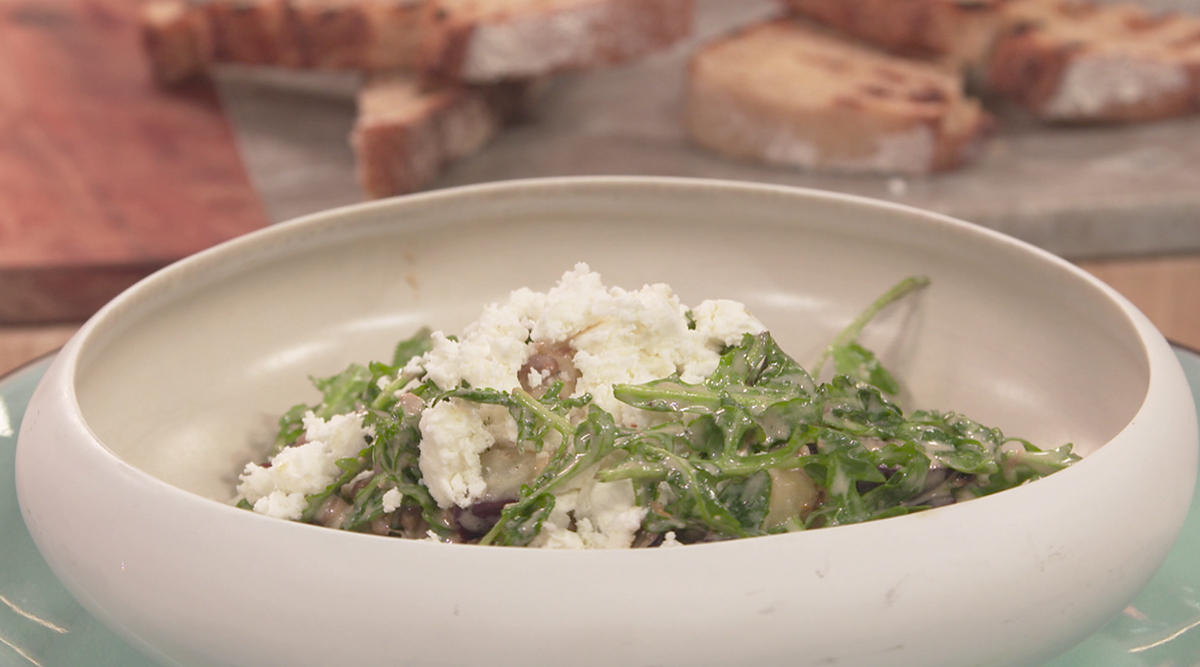 Kook mee met MAX: linzensalade met gegrilde aubergine en feta