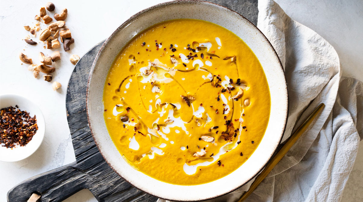 Zoete aardappelsoep met kurkuma van Sandra Ysbrandy.