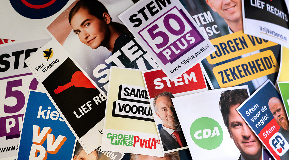 Verkiezingsposters in aanloop naar de verkiezingen.