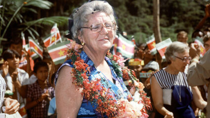 Koningin Juliana op bezoek in Suriname in 1978