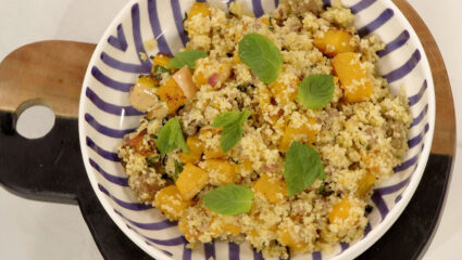 Kook mee met MAX: couscous met lamsgehakt, pompoen en munt