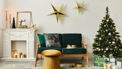 Versieren van een huis rondom de feestdagen.