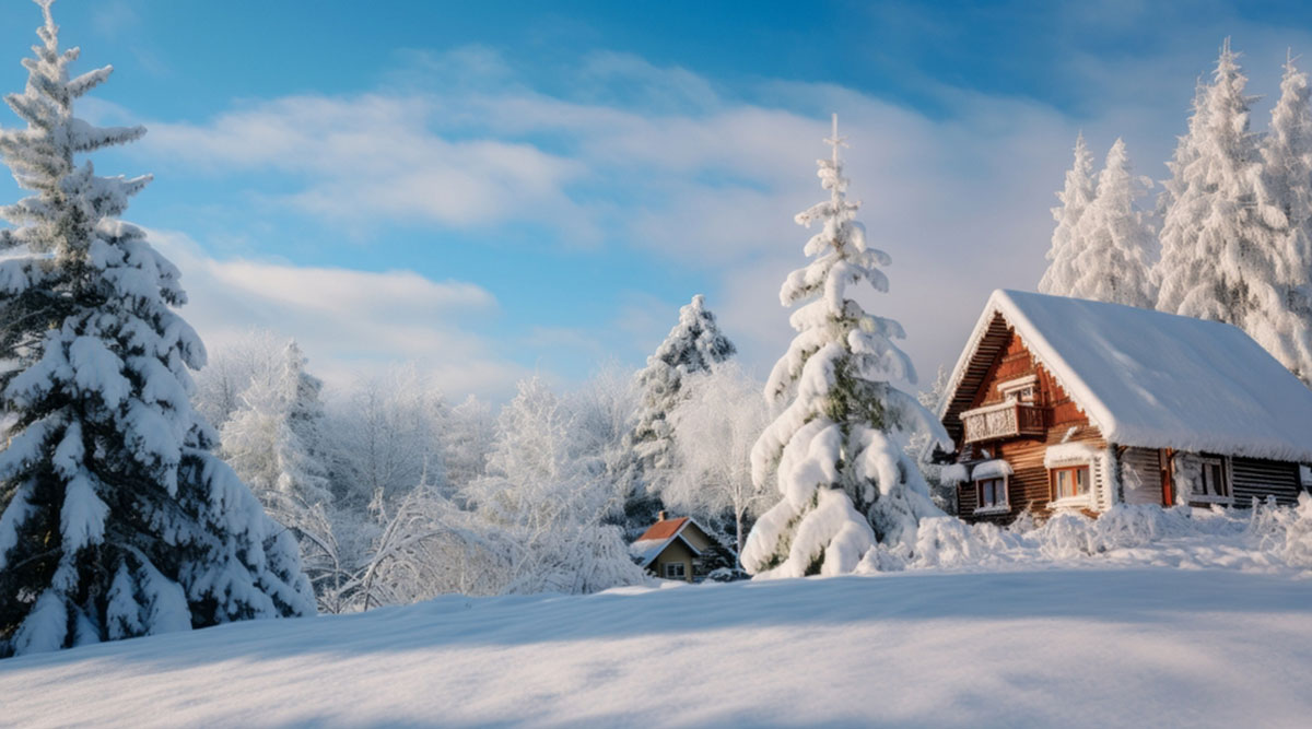 het huis in de sneeuw