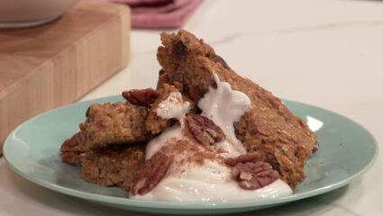 Kook mee met MAX: gebakken havermout met zoete aardappel.