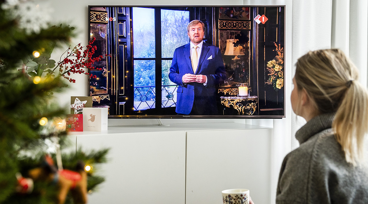 Koning Willem-Alexander tijdens de kersttoespraak