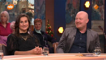 Martine Gosselink, directeur van het Mauritshuis, en kunstenaar Rene Jacobs bij Tijd voor MAX.