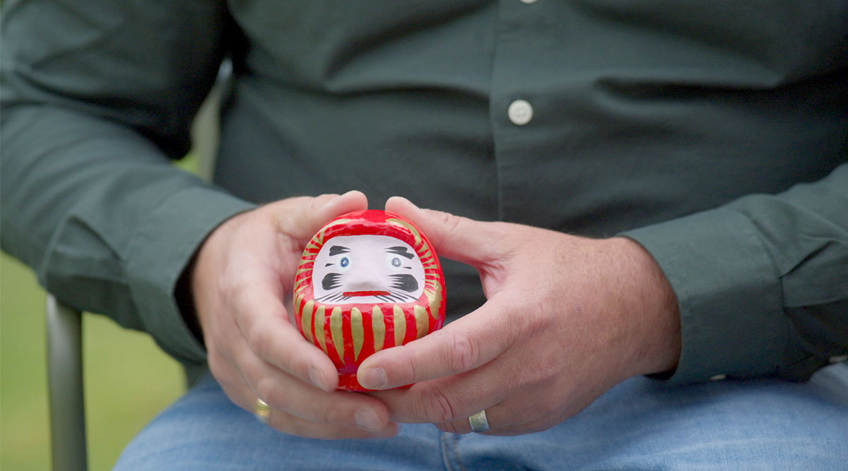 Een daruma poppetje.