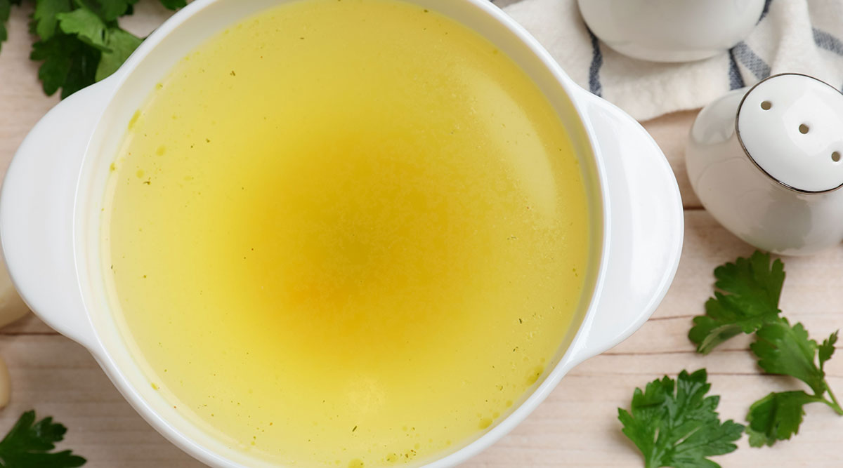 Een heldere bouillon.