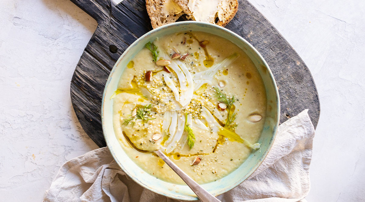 Knolselderij-venkelsoep van Sandra Ysbrandy.