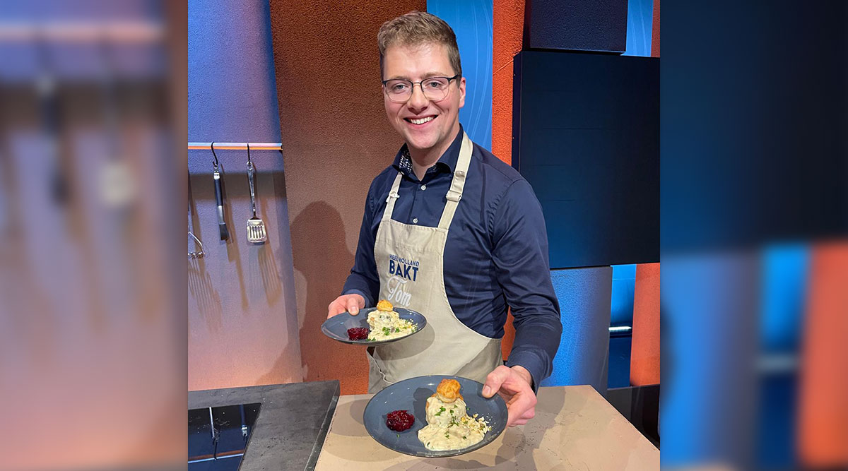 Tom uit Heel Holland Bakt met zijn kipragout in Tijd voor MAX.