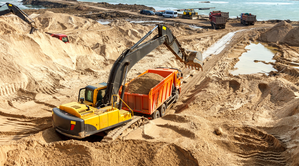 Puzzel: graafmachine en dumper