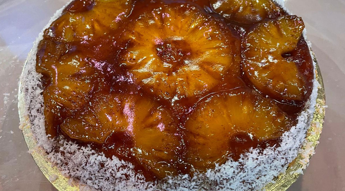 Een omgekeerde ananascake