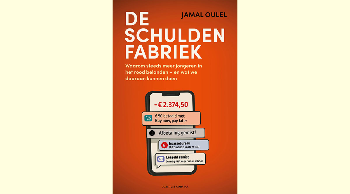 De omslag van het boek De schuldenfabriek van Jamal Oulel.