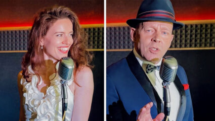 Zanger Frank in Person en zangeres Anne Mieke in Sinatra in Symphony.