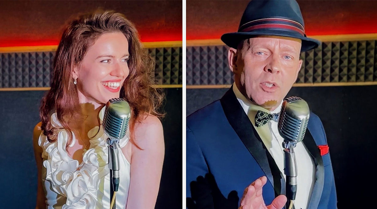 Zanger Frank in Person en zangeres Anne Mieke in Sinatra in Symphony.