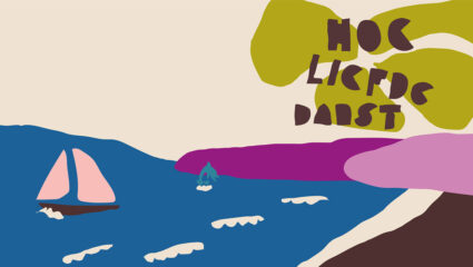 De poster voor de albumpresentatie Hoe Liefde Danst van Famke Sinninghe Damsté.