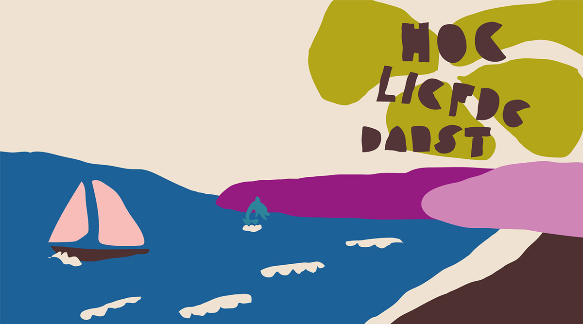 De poster voor de albumpresentatie Hoe Liefde Danst van Famke Sinninghe Damsté.