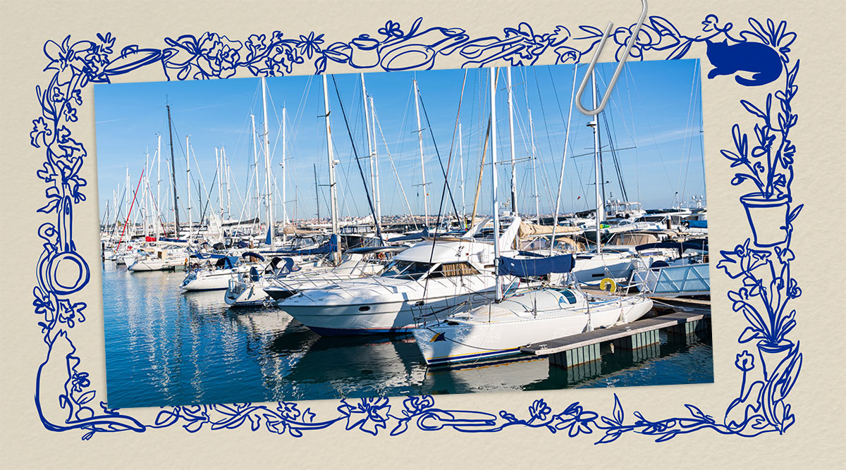 Een bezoekje aan de jachthaven in het 19e deel van Het leven van Marian