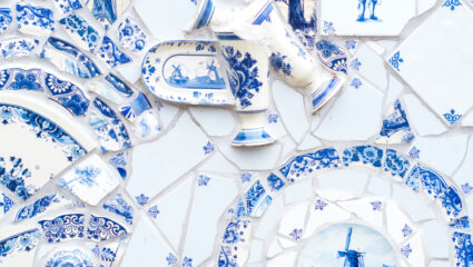 Puzzel Delfts blauwe scherven