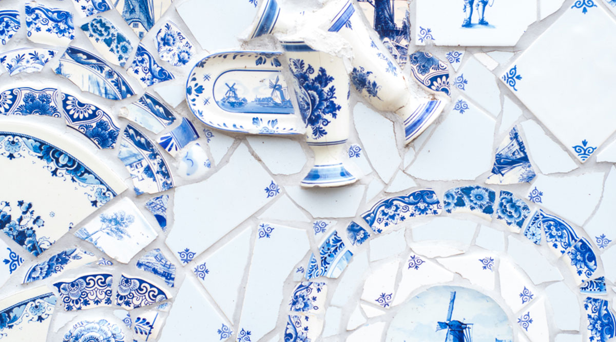 Puzzel Delfts blauwe scherven