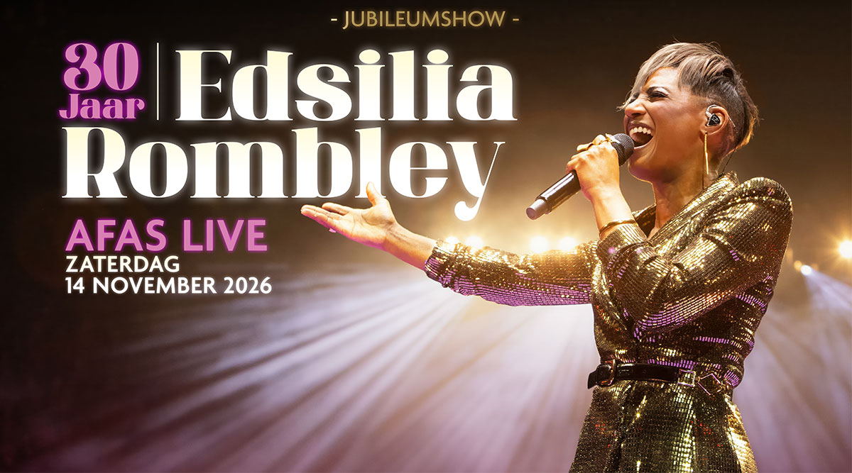 Edsilia Rombley met haar jubileumconcert.