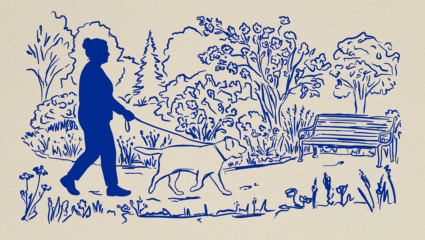 Marian aan het wandelen met Bobby in Het leven van Marian