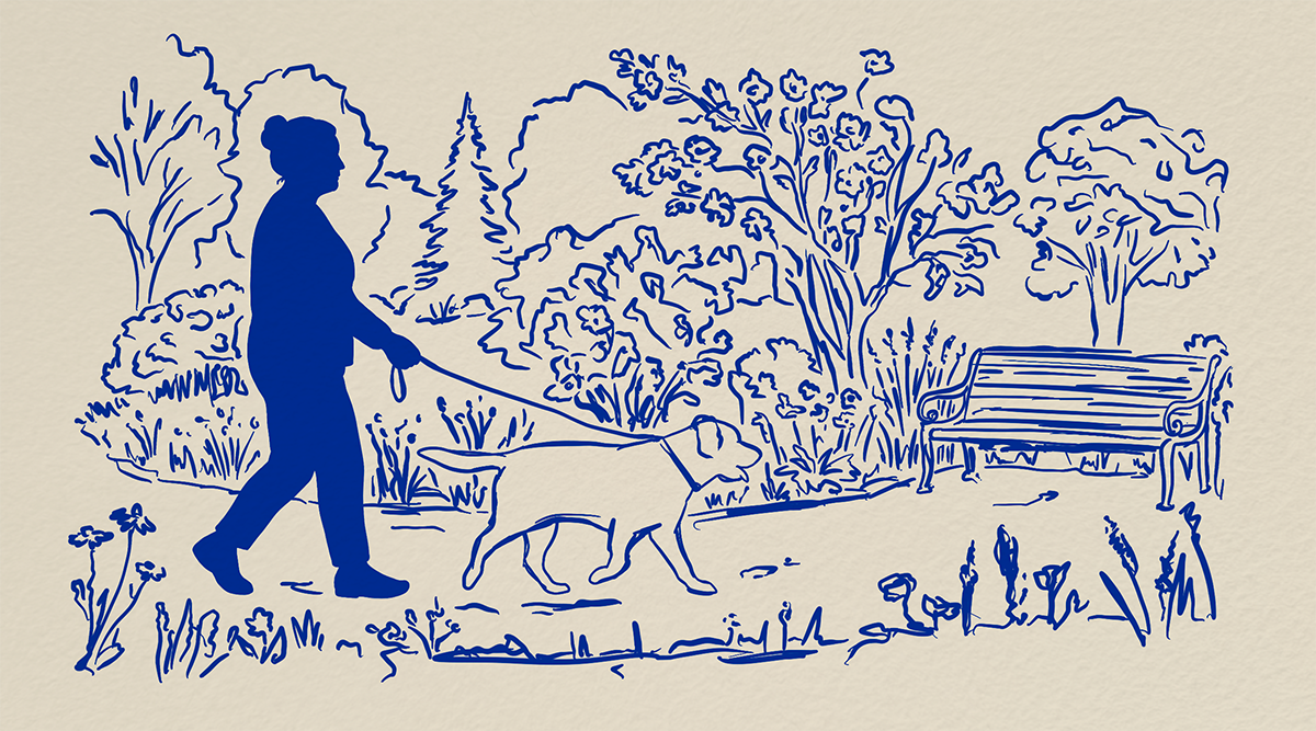 Marian aan het wandelen met Bobby in Het leven van Marian