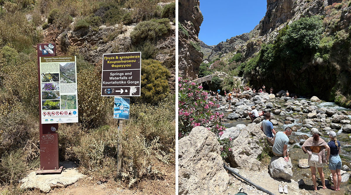 Kourtaliotiko Gorge: een waterval op Kreta.