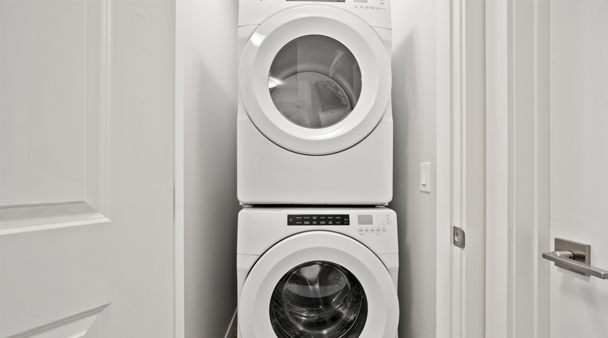 droger op wasmachine