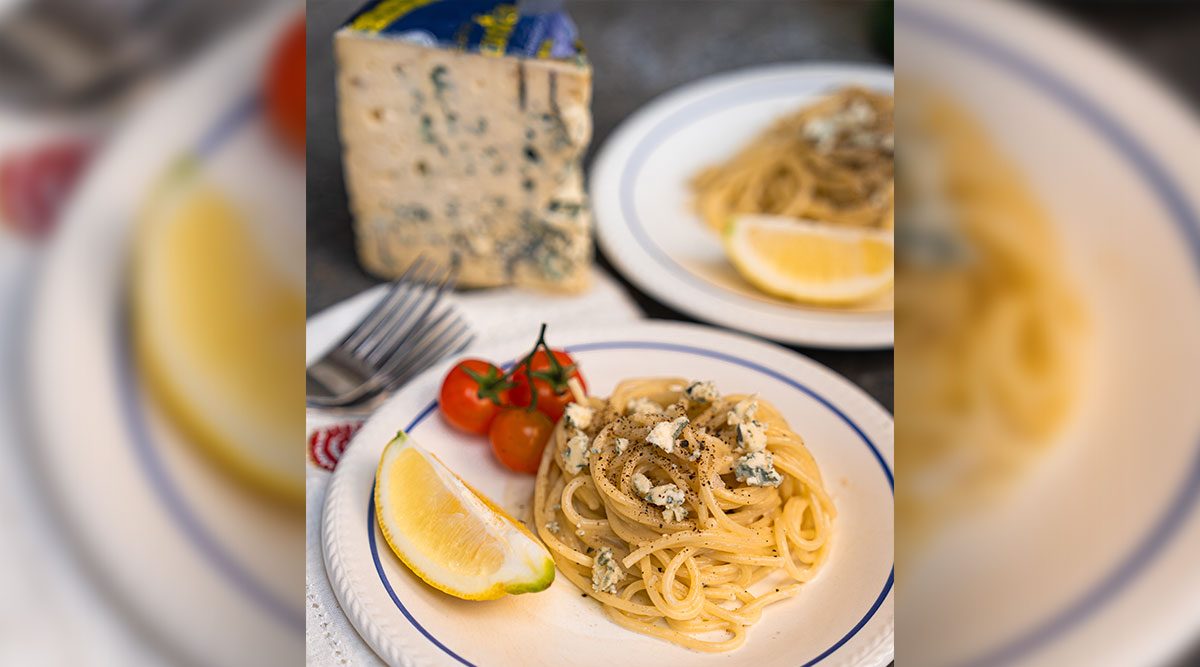 Pasta met blauwschimmelkaas van Anna Visser.