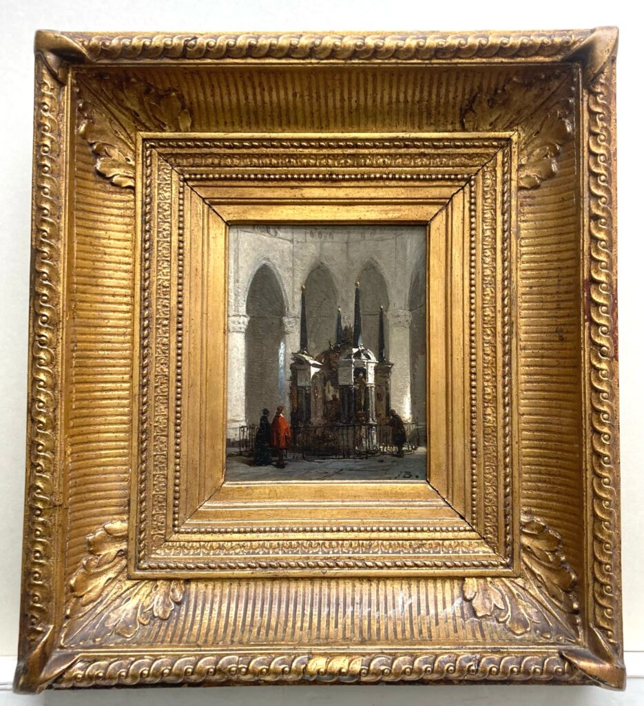 Schilderijtje in Brielle met grafmonument van Willem van Oranje