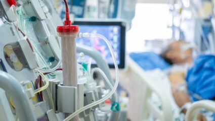 Patiënt ligt op de IC