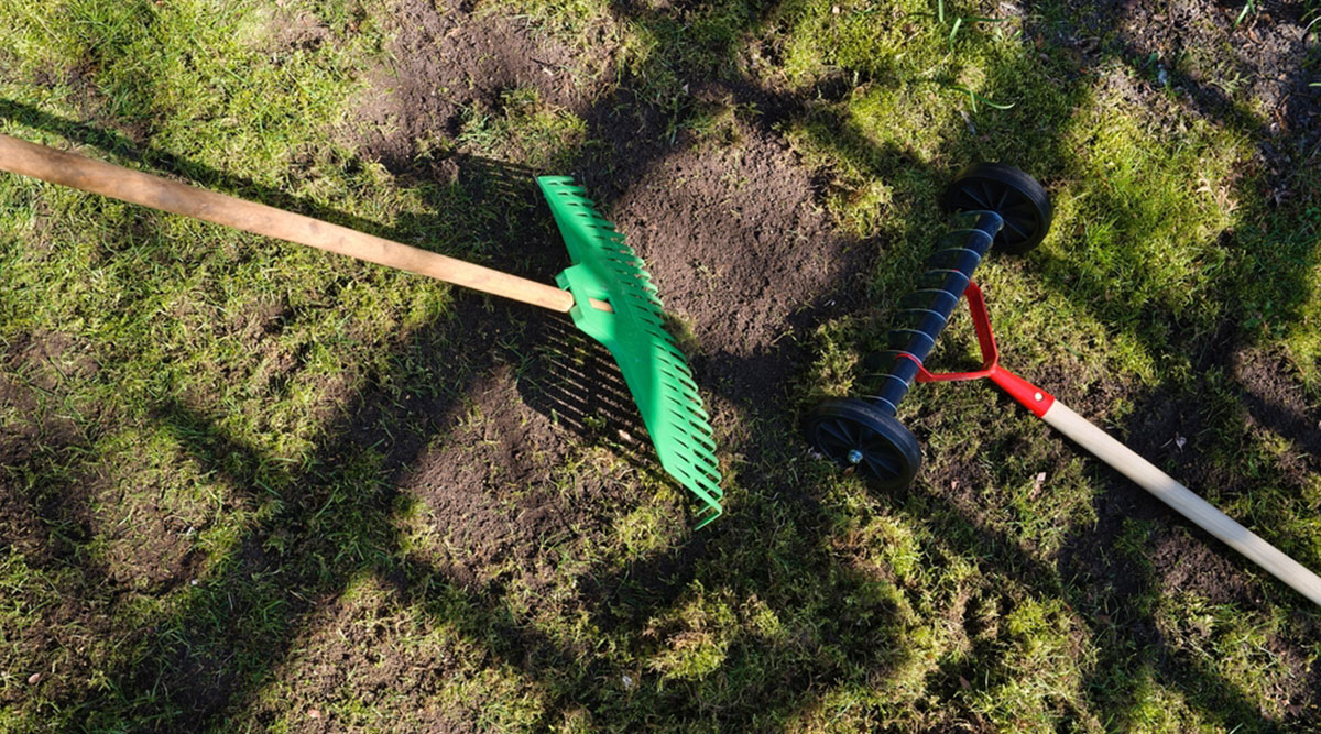 Mos in het gazon verwijderen