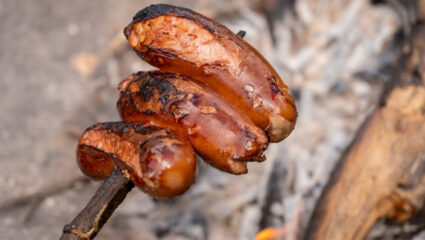 Verbrande barbecuespiesjes