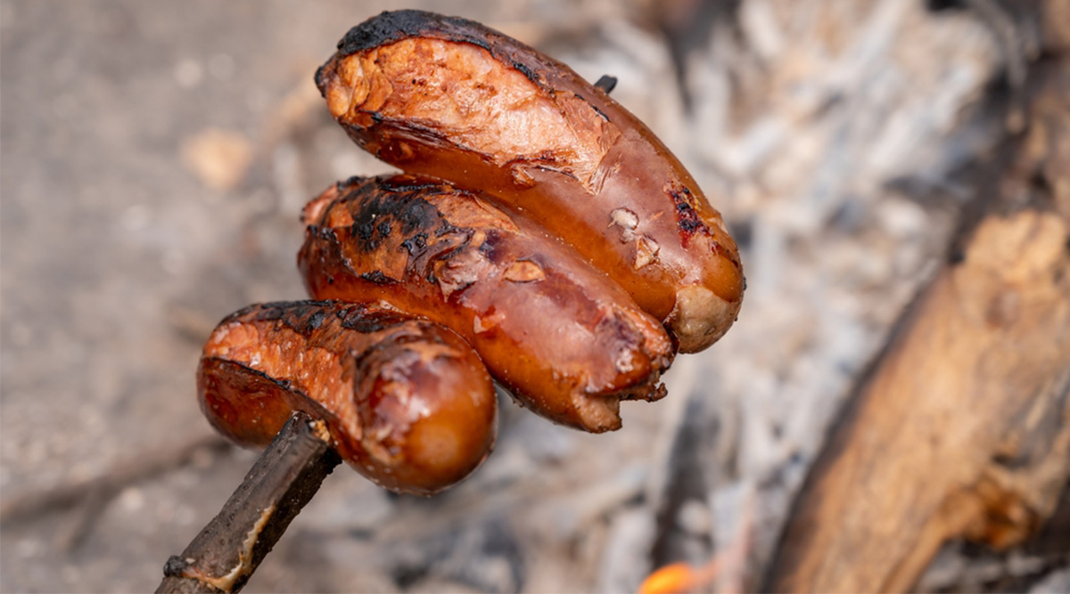 Verbrande barbecuespiesjes