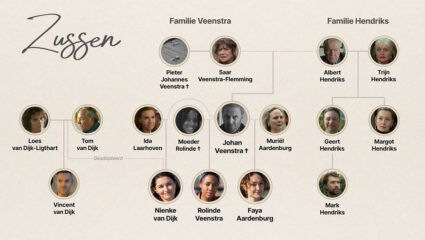 De stamboom van de families Veenstra en Hendriks uit de MAX-serie zussen.